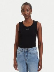 Liu Jo Sport Top TA6097 J4822 Czarny Slim Fit. Czarne topy damskie Liu Jo Sport, m, bez wzorów, z bawełny, bez ramiączek. Za 219.99 zł.