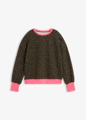 Bluza z mieszanki bawełny. Zielone bluzy bez kaptura damskie bonprix, z bawełny. Za 109.99 zł.
