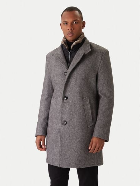 Bugatti Płaszcz przejściowy 821429-84204 M Szary Regular Fit. Szare płaszcze męskie Bugatti, m, bez wzorów, z syntetyku. Za 729.99 zł.