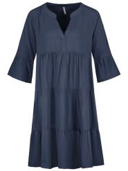 Sublevel Sukienka w kolorze granatowym rozmiar: M. Niebieskie sukienki damskie Sublevel, na imprezę, m, bez wzorów, z wiskozy, klasyczne, bez kołnierzyka, bez ramiączek, midi. Za 86.99 zł.