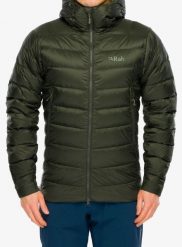 Kurtka puchowa Rab Electron Pro Hoody. Zielone kurtki męskie RAB, s, bez wzorów, z materiału, bez kaptura. Za 1,157.19 zł.