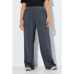 Damskie Spodnie dresowe rozcięcia po bokach szerokie nogawki elastyczny pas. Fioletowe spodnie dresowe damskie Ulla Popken, plus size, bez wzorów, z dresówki. Za 279.99 zł.