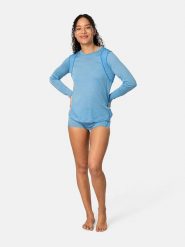 KARI TRAA Koszulka funkcyjna "Embla" w kolorze błękitnym rozmiar: M. Niebieskie bluzki sportowe damskie Kari Traa, m, z wełny, bez kołnierzyka, bez ramiączek. Za 217.99 zł.