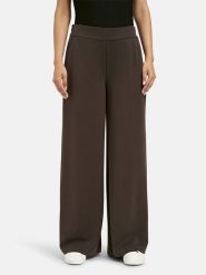 Milano Italy Spodnie w kolorze ciemnobrązowym rozmiar: XL. Brązowe spodnie materiałowe damskie Milano Italy, bez wzorów, z materiału, z podwyższonym stanem. Za 173.99 zł.