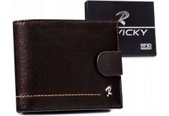 Portfel brązowy Rovicky [DH] N992L-CMC. Brązowe portfele męskie ROVICKY, bez wzorów, ze skóry. Za 74.99 zł.