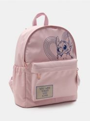 Nylonowy plecak z kieszenią na laptopa Stitch - różowy. Czerwone plecaki damskie Sinsay, bez wzorów, z nylonu, sportowe. Za 39.99 zł.
