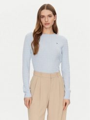 Tommy Hilfiger Sweter WW0WW44993 Błękitny Regular Fit. Niebieskie swetry klasyczne damskie Tommy Hilfiger, xl, z bawełny, bez kołnierzyka. Za 309.99 zł.