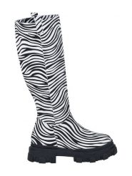 Noosy Skórzane kozaki w kolorze czarno-białym ze wzorem rozmiar: 37. Białe kozaki damskie Noosy, ze skóry, bez obcasa. Za 196.95 zł.