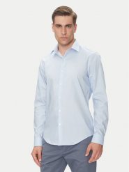 Calvin Klein Koszula LV019EU017 Błękitny Slim Fit. Niebieskie koszule męskie CALVIN KLEIN, m, bez wzorów, z bawełny, bez kołnierzyka, bez ramiączek. Za 359.99 zł.