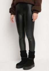 Czarne Legginsy z Ekoskóry z Wysokim Stanem i Wsuwanymi Kieszeniami Rievalia. Czarne legginsy damskie Born2be, l, bez wzorów, z jeansu. Za 29.99 zł.