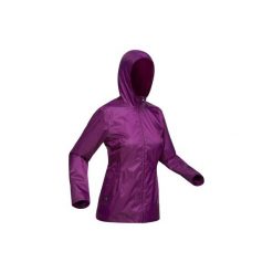 Kurtka turystyczna SH 100 Warm damska. Fioletowe kurtki damskie QUECHUA, na zimę, xs, bez wzorów, z materiału, bez kaptura. Za 79.99 zł.