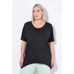 Damskie Koszula funkcjonalna wydłużone boki okrągły dekolt. Czarne koszule damskie Ulla Popken, plus size, bez wzorów, z elastanu, sportowe, bez kołnierzyka, plus size, bez ramiączek. Za 239.99 zł.