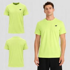 T-SHIRT MĘSKI 4F KOSZULKA BAWEŁNIANA SPORTOWA NA CO DZIEŃ M2669 SS26. Zielone t-shirty męskie 4f, m, bez wzorów, z bawełny, bez kołnierzyka. Za 38.90 zł.