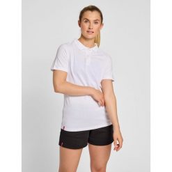 Damska koszulka polo Hummel Red Classic. Białe bluzki damskie HUMMEL, xl, bez wzorów, z tkaniny, sportowe, bez kołnierzyka, bez ramiączek. Za 150.00 zł.