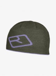 Czapka zimowa Ortovox Merino Logo Knit Beanie - dark wild herbs. Zielone czapki męskie ORTOVOX, na zimę, bez wzorów, z materiału. Za 178.19 zł.