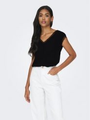 ONLY Bluzka 15252241 Czarny Regular Fit. Czarne bluzki damskie Only, xs, bez wzorów, z wiskozy, bez ramiączek. Za 109.99 zł.
