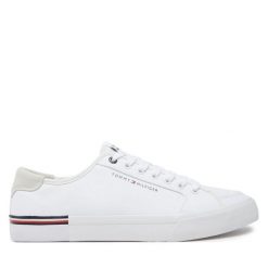 Tenisówki Tommy Hilfiger. Białe trampki i tenisówki męskie Tommy Hilfiger, bez wzorów, bez zapięcia. Za 209.99 zł.