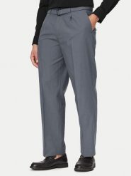 Calvin Klein Spodnie materiałowe LV04LF617G Szary Regular Fit. Szare spodnie materiałowe męskie CALVIN KLEIN, bez wzorów, z bawełny. Za 529.99 zł.