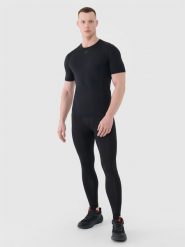 4F Legginsy treningowe męskie - czarne L. Czarne spodnie sportowe męskie 4f, z dzianiny. W wyprzedaży za 99.99 zł.