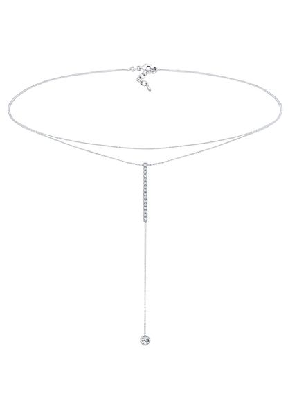 Elli Damski łańcuszek w kształcie litery Y z kryształkami ze srebra próby 925 Naszyjniki 1 ct. Naszyjniki damskie Elli, srebrne. Za 293.99 zł.