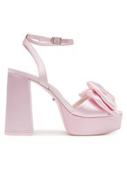Aldo Sandały Stepsisterheel 14008286 Różowy. Czerwone sandały damskie Aldo, bez wzorów, z materiału, bez obcasa, na słupku. Za 449.99 zł.