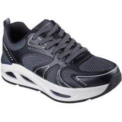 Buty sportowe Skechers Uno Ego aurair. Czarne buty sportowe na co dzień damskie Skechers, bez wzorów, ze skóry ekologicznej. W wyprzedaży za 490.00 zł.