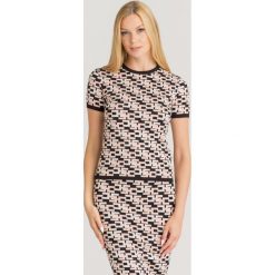 SWETER ELISABETTA FRANCHI. Swetry klasyczne damskie Elisabetta Franchi, z dzianiny, bez kołnierzyka. Za 789.00 zł.