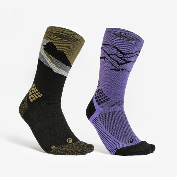 Skarpety turystyczne Quechua Hike 500 długie Limit. x 2 pary. Skarpetki damskie QUECHUA, bez wzorów, z elastanu. Za 79.99 zł.