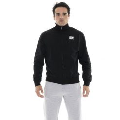 Bluza z bawełna z zamek błyskawiczny na trening. Czarne bluzy bez kaptura męskie LEONE 1947 APPAREL, z bawełny. W wyprzedaży za 132.85 zł.