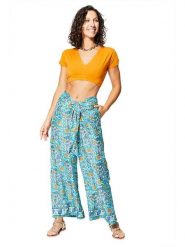 Aller Simplement Spodnie w kolorze turkusowo-pomarańczowym rozmiar: 34-40. Niebieskie spodnie materiałowe damskie Aller Simplement, bez wzorów, z materiału, klasyczne, z podwyższonym stanem. Za 56.99 zł.