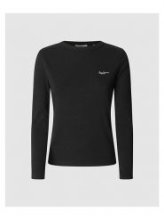 Pepe Jeans Koszulka "Betina" w kolorze czarnym rozmiar: L. Czarne bluzki damskie Pepe Jeans, l, bez wzorów, z jeansu, bez kołnierzyka, bez ramiączek. Za 130.81 zł.