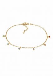 Elli Damska bransoletka na kostkę Kolorowa Plaża Geo z kryształami w pozłacanym srebrze próby 925 sterling silver Biżuteria dla stóp 1 ct Damski. Szara bransoletki damskie Elli, pozłacane. Za 303.99 zł.