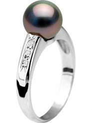 Pearline Złoty pierścionek z diamentami i perłą rozmiar: 60. Niebieskie pierścionki damskie Pearline, z diamentem, złote. Za 2,087.99 zł.