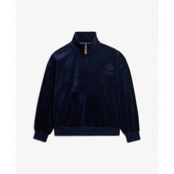 Bluza damska Superdry Country Club. Niebieskie bluzy bez kaptura damskie Superdry., z weluru. Za 342.10 zł.