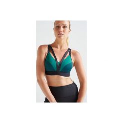 Stanik fitness kardio 520 zielony. Niebieskie biustonosze sportowe damskie DOMYOS, bez wzorów, z elastanu. Za 59.99 zł.