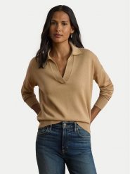 LAUREN RALPH LAUREN Sweter 200P14056004 Beżowy Regular Fit. Brązowe swetry klasyczne damskie Lauren Ralph Lauren, xs, z syntetyku, bez kołnierzyka. Za 769.99 zł.