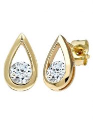 Revoni Złote kolczyki-wkrętki z diamentami rozmiar: onesize. Żółte kolczyki damskie Revoni, z diamentem, złote. Za 4,143.71 zł.