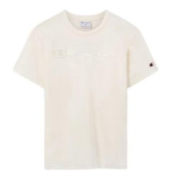 T-shirt Champion beżowy 100% bawełna, regular fit. Białe t-shirty damskie ЇDLO, xl, bez wzorów, z bawełny, bez kołnierzyka. Za 94.99 zł.