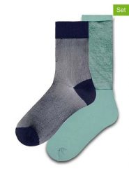 Happy Socks Skarpety (2 pary) w kolorze granatowo-miętowym rozmiar: 39-41. Niebieskie skarpetki męskie Happy Socks, bez wzorów. Za 65.54 zł.