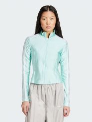 Adidas Bluza "Originals Adicolor 3-Stripes" w kolorze turkusowym rozmiar: XXS. Niebieskie bluzy bez kaptura damskie Adidas, xxs. Za 133.91 zł.