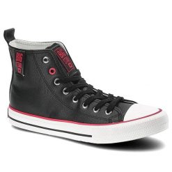 Czarne Trampki Big Star Damskie Modne Półbuty. Czarne półbuty damskie Big Star, bez wzorów, ze skóry ekologicznej. Za 89.00 zł.