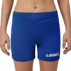 Elastyczne szorty biegowe Veneto niebieskie. Niebieskie szorty damskie Legea, bez wzorów. Za 92.00 zł.