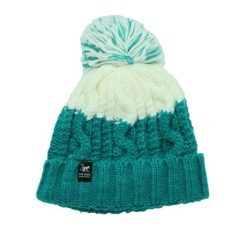 Czapka z pomponem – rozmiar uniwersalny – podszewka – unisex (zielono-biała). Zielone czapki męskie SURF MONKEY, bez wzorów, z materiału. Za 179.95 zł.