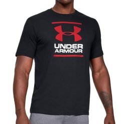 Koszulka fitness męska UNDER ARMOUR GL Foundation z krótkim rękawem. Czarne t-shirty sportowe męskie Under Armour, m, bez ramiączek, na fitness i siłownię. Za 108.75 zł.
