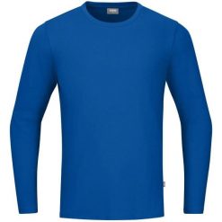 Koszulka z długim rękawem Jako Organic. Niebieskie t-shirty damskie Jako, bez wzorów, z bawełny, bez kołnierzyka. Za 128.50 zł.