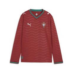 Młodzieżowa koszulka domowa z długim rękawem reprezentacji Portugalii 2026 PUMA. Czerwona bluzki damskie Puma, m, bez wzorów, młodzieżowe, bez kołnierzyka, bez ramiączek. Za 369.00 zł.
