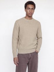 Jack & Jones sweter z dzianiny Mężczyźni beżowy, XL. Brązowe swetry męskie Jack & Jones, m, bez wzorów, z dzianiny, bez kołnierzyka. Za 169.95 zł.