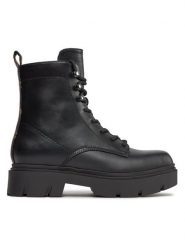 Guess Trapery Ramsay FL8RMY ELE10 Czarny. Czarne trapery damskie Guess, ze skóry, bez obcasa. Za 669.99 zł.