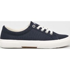 Lauren Ralph Lauren - Tenisówki. Niebieskie trampki i tenisówki damskie Lauren Ralph Lauren, bez wzorów, z gumy. W wyprzedaży za 239.90 zł.