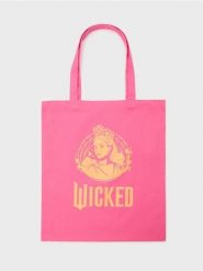 Torebka tote z nadrukiem Wicked - różowy. Czerwone torebki klasyczne damskie Sinsay, bez wzorów, z nadrukiem, bez dodatków. Za 15.99 zł.